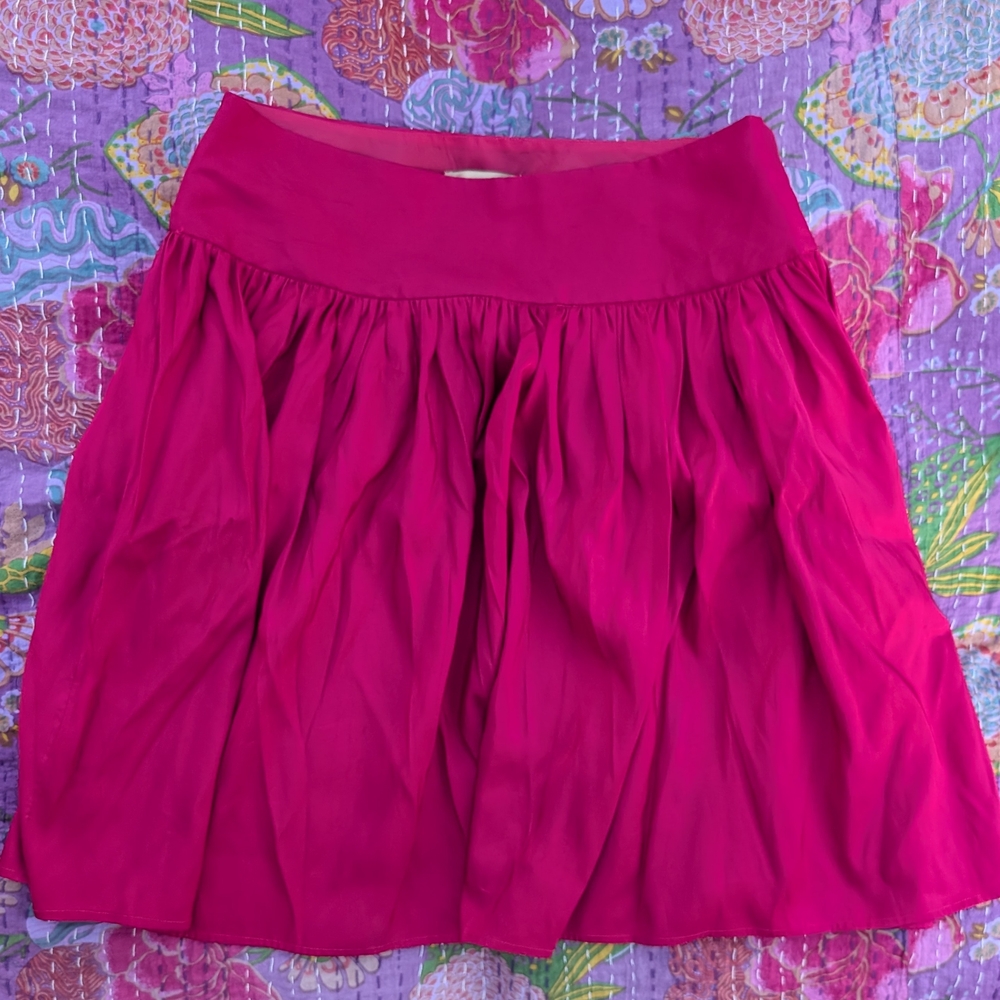 Vintage Silk Vibrant Pink Women's Skirt